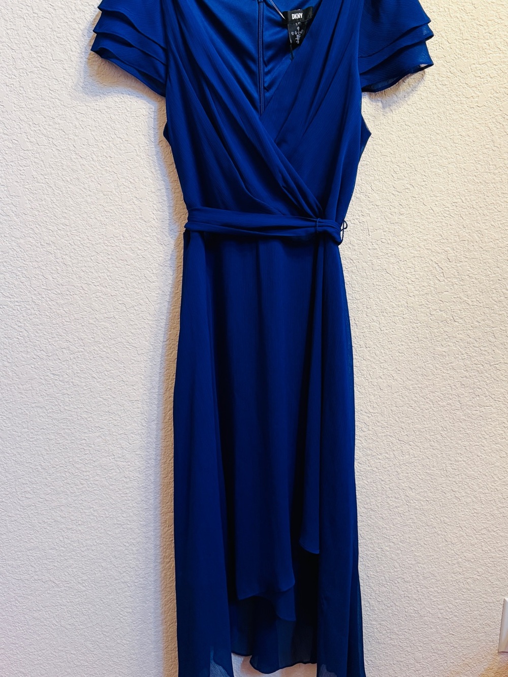DKNY Cobalt Blue Wrap Midi Dress Size 10